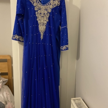 blue wedding outfit